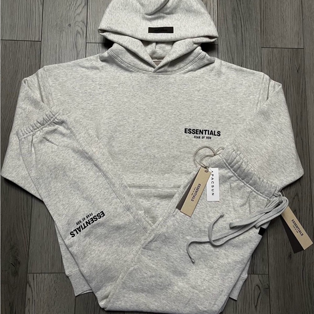 Essentials Heather Gray Hoodie and Joggers